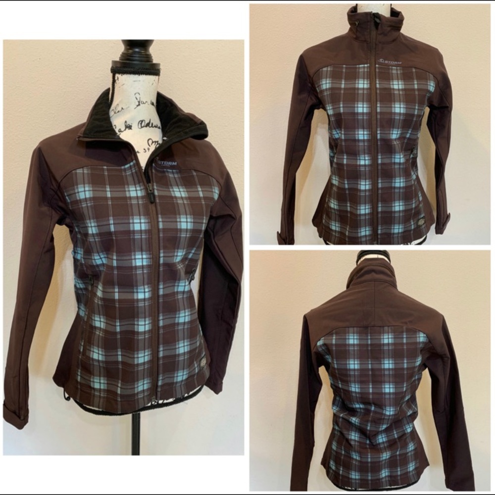 Dickies Soft Shell Jacket Ski Snowboard Wind Water Resistant Coat Hood Plaid